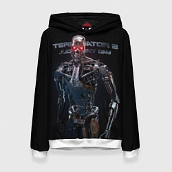 Толстовка-худи женская T-800, цвет: 3D-белый