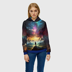 Толстовка-худи женская Shocking the cosmos, цвет: 3D-синий — фото 2
