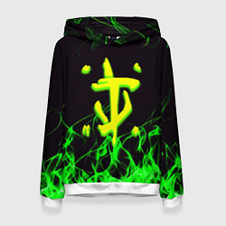 Толстовка-худи женская Doom кислотное лого, цвет: 3D-белый