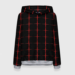 Толстовка-худи женская Color black red crosses, цвет: 3D-меланж