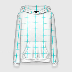 Толстовка-худи женская Color white light blue crosses, цвет: 3D-белый
