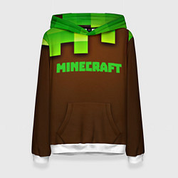Толстовка-худи женская Minecraft forever, цвет: 3D-белый