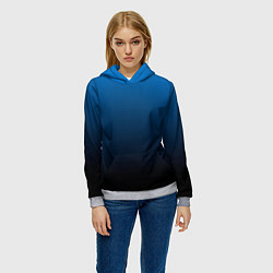 Толстовка-худи женская Blue gradient, цвет: 3D-меланж — фото 2