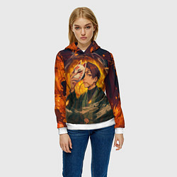 Толстовка-худи женская Хаято Суо - Ветролом, цвет: 3D-белый — фото 2