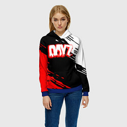 Толстовка-худи женская Dayz краски штрихи, цвет: 3D-синий — фото 2