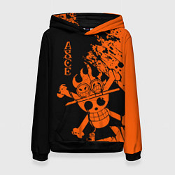 Толстовка-худи женская One Piece - Ace, цвет: 3D-черный
