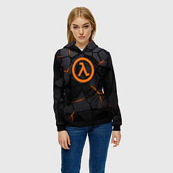 Толстовка-худи женская Half Life - armor, цвет: 3D-черный — фото 2