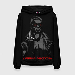Толстовка-худи женская Terminator - fuck you, цвет: 3D-черный