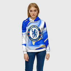 Толстовка-худи женская Фк Челси, цвет: 3D-белый — фото 2