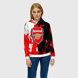 Толстовка-худи женская Арсенал огонь, цвет: 3D-белый — фото 2