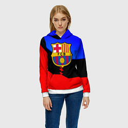 Толстовка-худи женская Barcelona спортивная геометрия, цвет: 3D-белый — фото 2