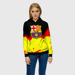 Толстовка-худи женская Borussia абстракция золото геометрия, цвет: 3D-черный — фото 2