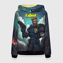 Толстовка-худи женская Fallout седьмой, цвет: 3D-черный