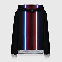 Толстовка-худи женская Color white blue red neon, цвет: 3D-меланж