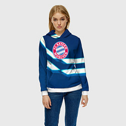 Толстовка-худи женская Бавария Мюнхен геометрия, цвет: 3D-белый — фото 2