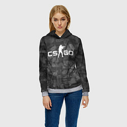 Толстовка-худи женская Эмблема CS GO, цвет: 3D-меланж — фото 2