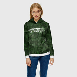 Толстовка-худи женская Эмблема CS2, цвет: 3D-белый — фото 2