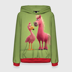 Толстовка-худи женская Розовые они такие, цвет: 3D-красный