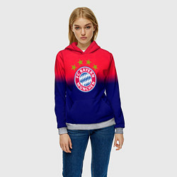 Толстовка-худи женская Бавария Мюнхен градиент, цвет: 3D-меланж — фото 2