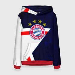 Толстовка-худи женская Бавария звезды геометрия, цвет: 3D-красный