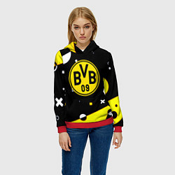 Толстовка-худи женская Borussia геометрия текстура, цвет: 3D-красный — фото 2