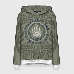 Толстовка-худи женская Слава богам и предкам нашим, цвет: 3D-белый