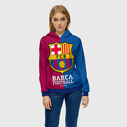 Толстовка-худи женская Barca Football, цвет: 3D-синий — фото 2