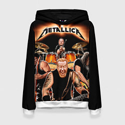 Толстовка-худи женская Metallica Band, цвет: 3D-белый