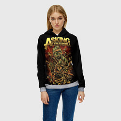 Толстовка-худи женская Asking Alexandria, цвет: 3D-меланж — фото 2