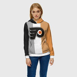 Толстовка-худи женская Philadelphia Flyers, цвет: 3D-белый — фото 2