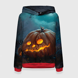 Толстовка-худи женская Тыква, цвет: 3D-красный