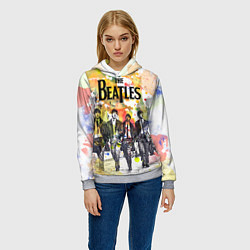 Толстовка-худи женская The Beatles: Colour Spray, цвет: 3D-меланж — фото 2