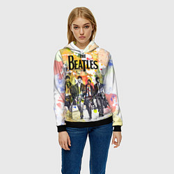 Толстовка-худи женская The Beatles: Colour Spray, цвет: 3D-черный — фото 2
