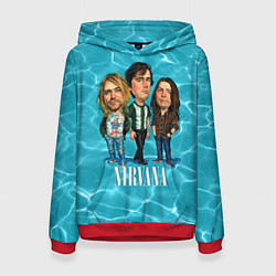 Толстовка-худи женская Nirvana: Water, цвет: 3D-красный