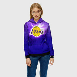 Толстовка-худи женская Los Angeles Lakers, цвет: 3D-черный — фото 2