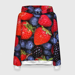 Толстовка-худи женская Berries, цвет: 3D-белый