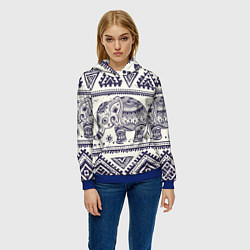 Толстовка-худи женская Африка, цвет: 3D-синий — фото 2