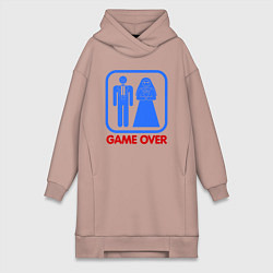 Женское худи-платье Game over, цвет: пыльно-розовый