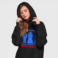 Женское худи-платье Game over, цвет: черный — фото 2