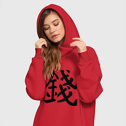 Женское худи-платье Деньги, цвет: красный — фото 2