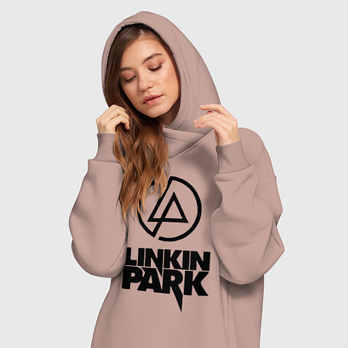 Женская толстовка-платье Linkin Park / Пыльно-розовый – фото 3