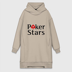 Женское худи-платье Poker Stars, цвет: миндальный