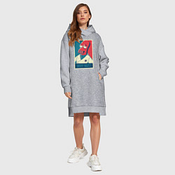 Женское худи-платье Zoidberg: Why not?, цвет: меланж — фото 2