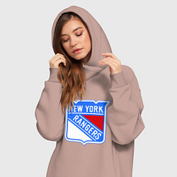 Женское худи-платье New York Rangers, цвет: пыльно-розовый — фото 2