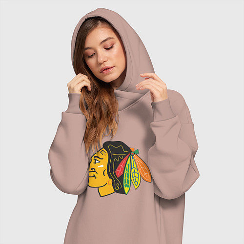 Женская толстовка-платье Chicago Blackhawks / Пыльно-розовый – фото 3