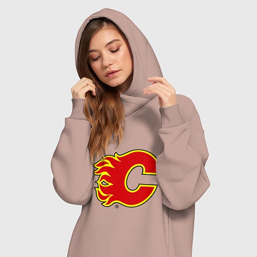 Женская толстовка-платье Calgary Flames / Пыльно-розовый – фото 3