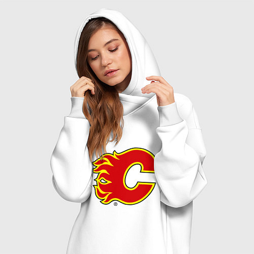 Женская толстовка-платье Calgary Flames / Белый – фото 3