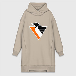 Женское худи-платье Pittsburgh Penguins, цвет: миндальный