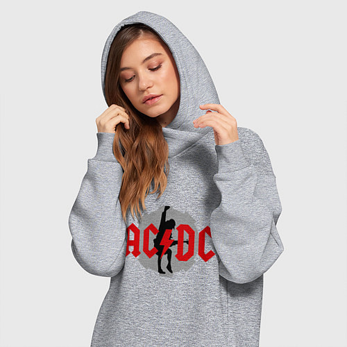 Женская толстовка-платье AC/DC: Angus Young / Меланж – фото 3