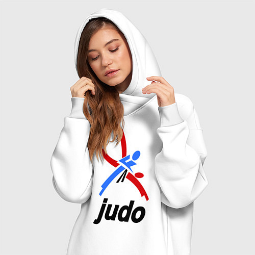 Женская толстовка-платье Judo Emblem / Белый – фото 3